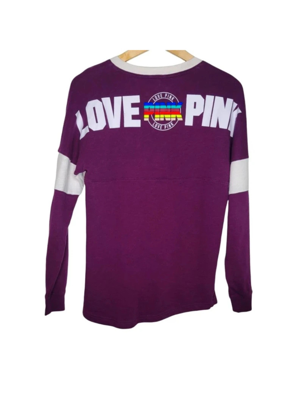 PINK Victoria's Secret Pullover V Neck Sweater XS Womens Maroon Long Sleeve